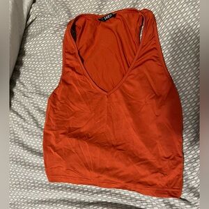 Orange crop top tank
